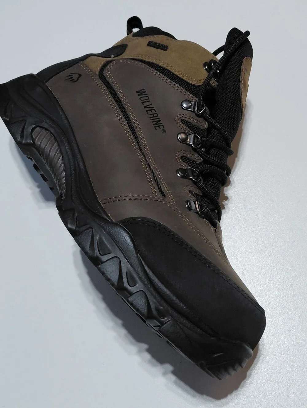 WOLVERINE Men's Spencer Brown and Black   Leather Hiking Boots  Size 10.5EW